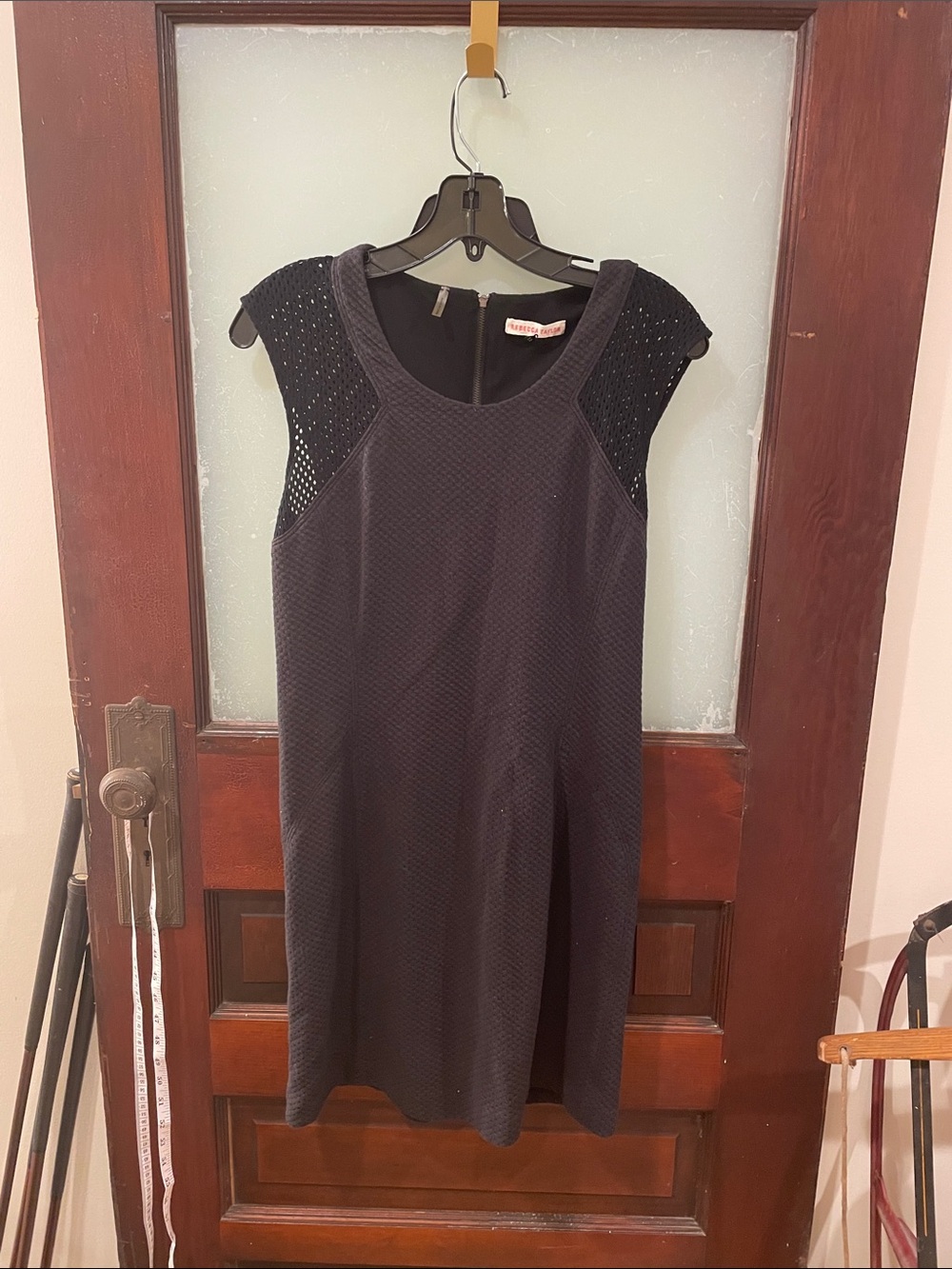 Rebecca Taylor Black Textured Sleeveless Shift Dress